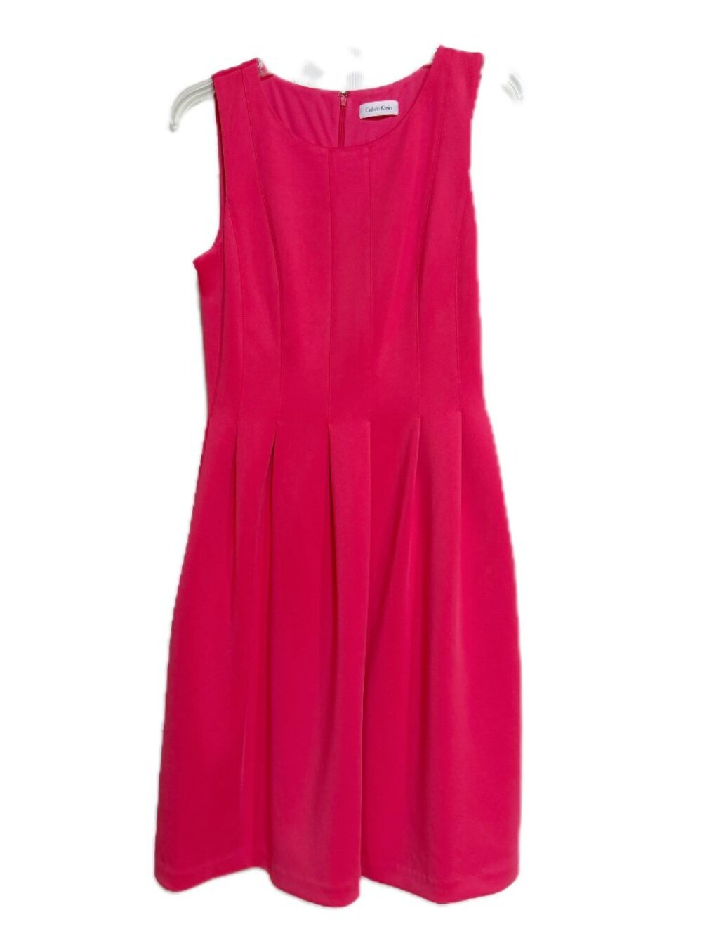 Calvin Klein Hot Pink Sleeveless Fit & Flare Dress – Size 8